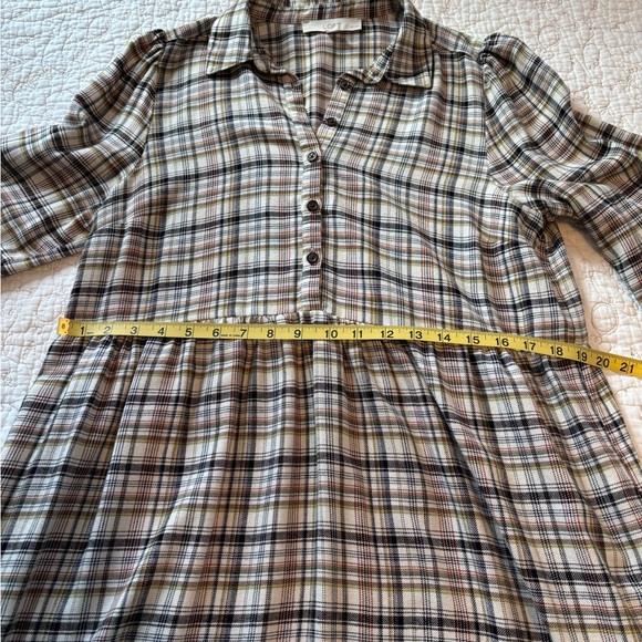 LOFT Multicolor Plaid Oversized Dress - Petite Lg - Picture 5 of 9